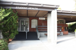 This is a view of Student Health &amp; Counseling from just outside of the front entrance